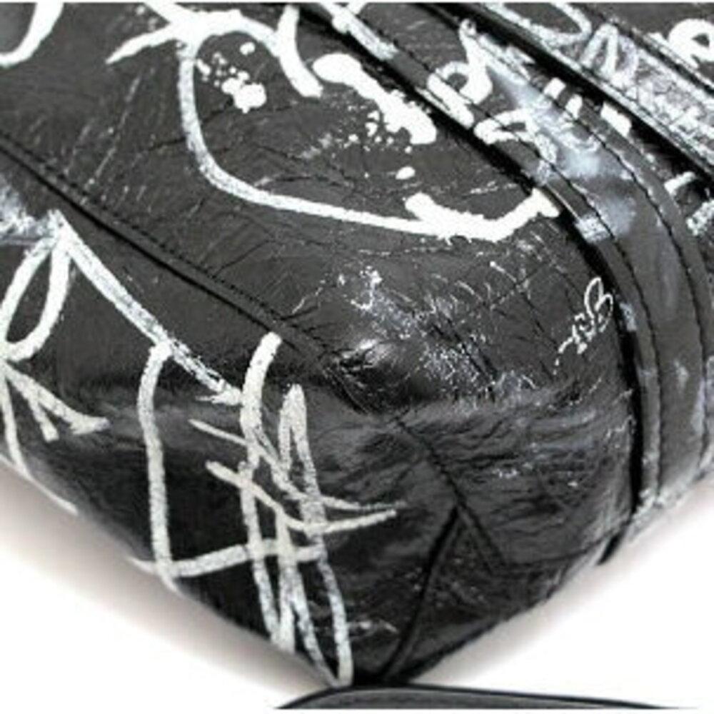 Balenciaga Graffiti Tote Bag Leather Black - Picture 4 of 6